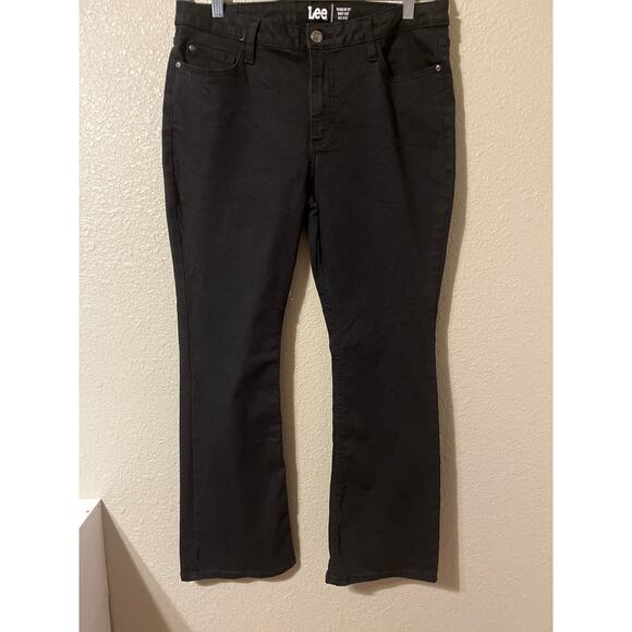 Lee Regular Fit Boot Cut Mid-Rise Black Pants - Picture 1 of 6